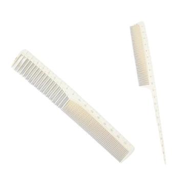 Imagem de OIIBWQ Conjunto de 2 Pentes de Medida para Corte de Cabelo Feminino E Feminino, Pentes Multifuncionais para Corte de Cabelo, Pente de Barbeiro para Viagens,