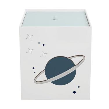 Imagem de Lixeira Kit Higiene MDF com Tampa Quarto Bebê Astronauta - Neném na Nu