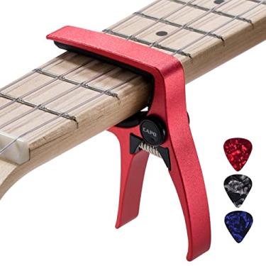 Imagem de ENO MUSIC Capotraste Profissional Mini Size Para Ukulele, Violões Pequenos De 4 Cordas E Bandolim, Havaí, Concerto, Ukuleles Tenor Soprano, Vermelho