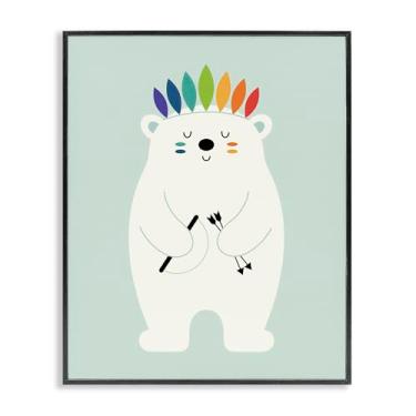 Imagem de Stupell Industries Urso com arco e flechas preto emoldurado giclée design de arte por Andy Westface, 40 x 50