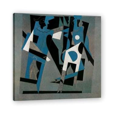 Imagem de Arlequim e Mulher com Colar Murais Diego Rivera – Arte do Realismo Socialista Mexicano, Muralista do Século 1424, Coleção Clássica do Museu de Nova York para Decoração de Casa 30 x 30 cm