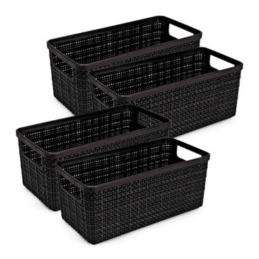 Imagem de Cesto Organizador Juta Alongada Rattan Plástico Resistente