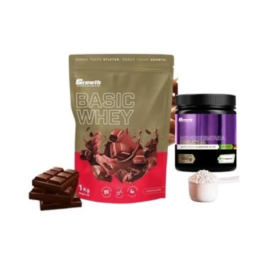 Imagem de Combo Whey Protein Basic Chocolate 1kg + Creatina Creapure 100g - Growth