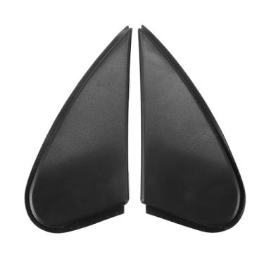 Imagem de VekAuto 1 par de acabamento triangular de canto retrovisor lateral compatível com Toyota Corolla 2014-2016, plástico durável, preto, lado esquerdo, direito, painel de capa
