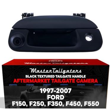 Imagem de Master Tailgaters Alça traseira preta com substituição de câmera reserva para Ford F150 F250 F350 F450 F550 (1997-2007) | IP68 à prova d'água | Linhas de grade de estacionamento disponíveis | Fácil de