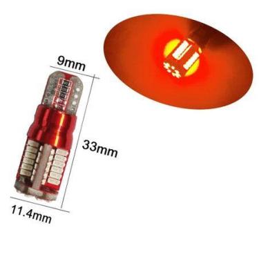 Imagem de Unidade Lâmpada Pingo T10 57 Leds Canbus Canceller - Lumi, Vermelho