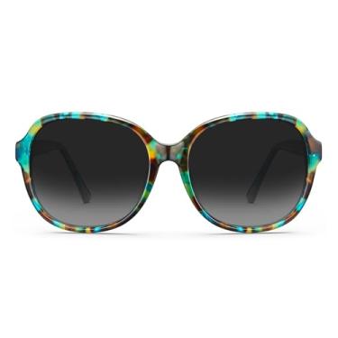 Imagem de CARFIA Óculos de Sol Feminino Oversized Quadrado Retrô, Lentes Polarizadas, Proteção UV, Armação Grande de Acetate - Modelo CA2024 Turquesa