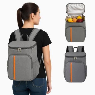 Imagem de Mochila Térmica Cooler 18L Cinza Impermeável Marmita Viagem - Yeet