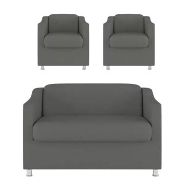 Imagem de Namoradeira + 2 Polt. Bia P/ Sala de Estar Consultório Clinica Hospital Recepção Suede