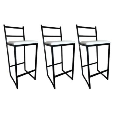 Imagem de Kit 3 Banqueta Alta para Cozinha Área Externa Balcão Lisboa Assento Br
