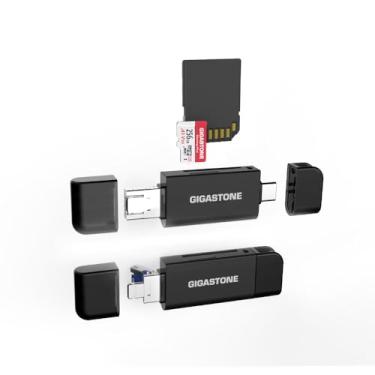Imagem de GIGASTONE Leitor de cartão SD, pacote com 2, leitor de cartão 5 em 1 USB-A/USB-C, compartimento duplo para SD/Micro SD/SDHC/SDXC, compatível com laptop, PC, iPhone 16/15, MacBook Pro/Air, iPad Pro