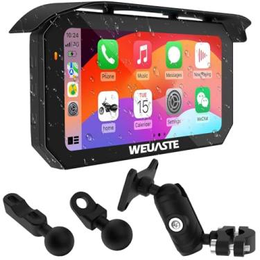 Imagem de Weuaste CarPlay para motocicleta de 15,9 cm com Android sem fio, sistema de navegação GPS HD à prova d'água, suporte antifurto, tela totalmente laminada, Bluetooth, vídeo, música, acessórios para