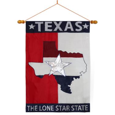 Imagem de Kit de mastro de bandeira do Texas para 4 de julho aplique de casa poste de faixa de madeira passador de parede pergaminho de parede decoração de jardim patriótico têxtil The Lone Star decoração EUA