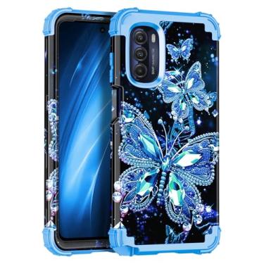 Imagem de Miqala Capa para Moto G Stylus 2022 5G/4G, brilha no escuro, três camadas, resistente, à prova de choque, proteção total de plástico rígido + capa de silicone macio para Motorala G Stylus 2022 5G/4G,