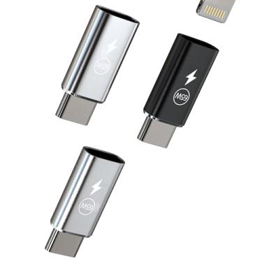 Imagem de Adaptador de carregador Lightning fêmea de 65 W para USB C macho (pacote com 3) para iPhone16 15 Pro Max conector de cabo de carregamento rápido para acessórios Apple conversor tipo C para iPad Car