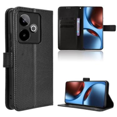 Imagem de Elubugod Capa de couro compatível com Realme GT 7T, capa flip de couro PU compatível com Realme GT7 5G RMX5061 capa preta