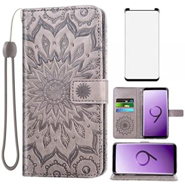 Imagem de Capa de telefone para Samsung Galaxy S9 Capa carteira com protetor de tela de vidro temperado e capa flip magnética de couro girassol suporte para cartão acessórios para celular Glaxay S 9 Edge 9S GS9