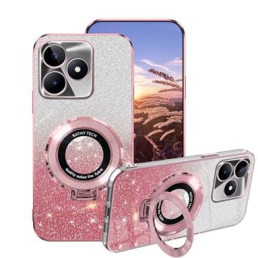 Imagem de Capa para Realme Note 50 Capas de Silicone com Suporte de Anel, Revestimento para Realme Note 50 Capa de Telemóvel Brilhante Transparente Camada Dupla Removível TPU Macio À Prova de Choque Capa Fina