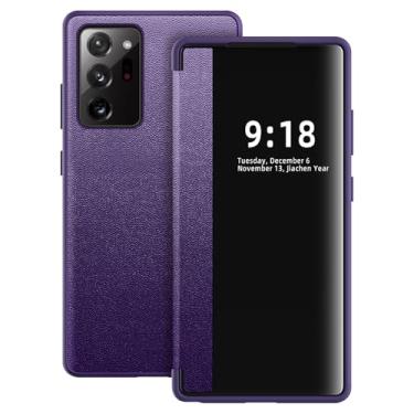 Imagem de Capa flip para Samsung Galaxy Note 20 Ultra S View, capa protetora de 360 graus para Samsung Note 20 Ultra, capa flip para Samsung Note20 Ultra (roxa)