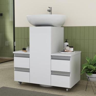 Imagem de Gabinete Banheiro COLUNA encaixe Branco Inteiro