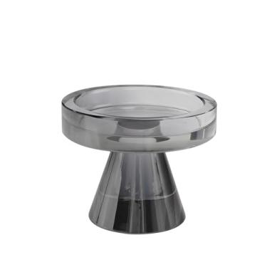 Imagem de Castiçal de cristal galvanizado cinza 1799L02