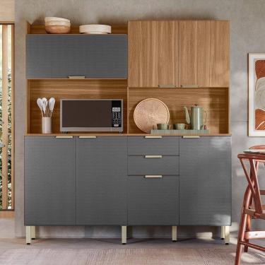 Imagem de Cozinha Compacta Pitaya Amêndola Touch Grafito Prime TX Demóbile