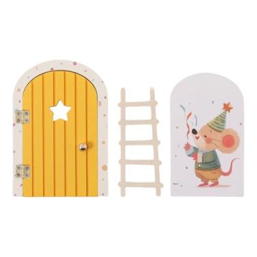 Imagem de Ioensy Adesivo de parede para porta de fada 3D fantasia foto adereço faça você mesmo moderno papel de parede removível arte decoração de descascar e para, Amarelo