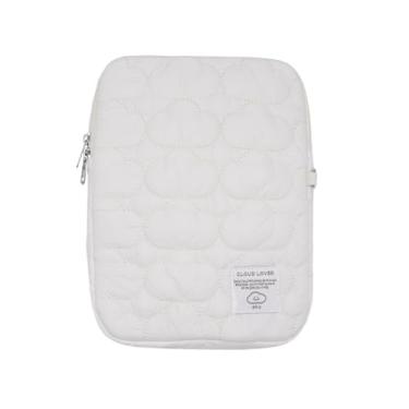 Imagem de RARITYUS Bolsa para laptop acolchoada macia de 11 a 14 polegadas, capa protetora para iPad, capa fofa para tablet em nuvem, bolsa de armazenamento para notebook para mulheres e meninas