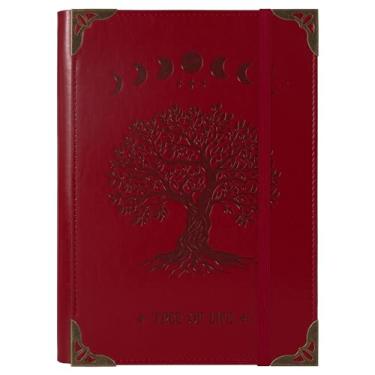 Imagem de TIEFOSSI A5 Pasta de 6 anéis para mulher e homem, diário de couro PU com tampa dura, diários árvore vintage, caderno retificado para a escola, agenda, viagens, trabalho, organizador