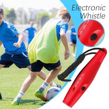 Imagem de Apito Eletrônico Para Treinadores | 3 Tons e Alto Volume Intenso | Apito de Árbitro Portátil de Mão com Cordão para Desportos Treino de Treinadores Treino de Cães Sobrevivência ao Ar Livre Caminhada e