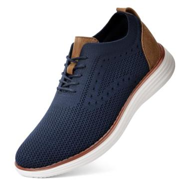 Imagem de Secuyner Breeze Sapatos masculinos casuais para homens confortáveis para negócios, tênis casuais, leves, respiráveis, oxfords de tênis de caminhada, Azul marinho, 46