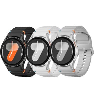 Imagem de Pulseira esportiva para Samsung Galaxy Watch 7 de 40 mm e 44 mm, pulseira de silicone macio sem lacunas para Galaxy Watch 6 5 4 FE de 40 mm e 44 mm/Galaxy Watch 6/4 Classic de 47 mm, 43 mm, 46 mm e 42