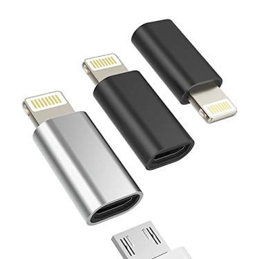 Imagem de Adaptador micro USB fêmea para Lightning macho (pacote com 3) Cabo de carregamento Android compatível com Apple para iPad Air para iPhone 11 12 13 14 Pro Max Mini Xs Se 7 6 X 8 Plus conversor de