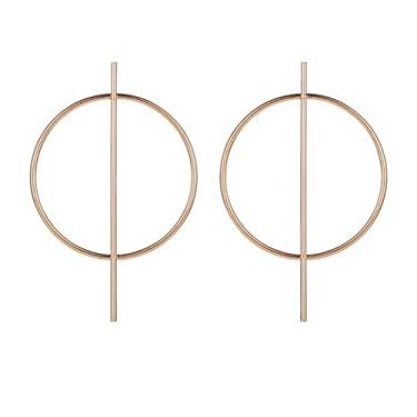 Imagem de Shegirl Brincos de argola de bar, brincos redondos grandes, círculos, geométricos, joias, joias modernas, presente para mulheres (ouro)