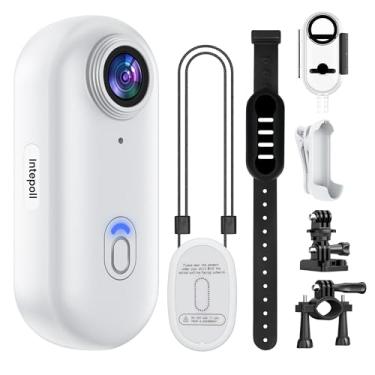 Imagem de Intepoll Mini Câmera De Ação 4K Com Wi-Fi, 128 Gb, Câmera Portátil, Filmadora Corporal Vestível Com Sensor De Movimento, À Prova D'Água Ipx7, Suporte Para Capacete, Magnética, Câmera Esportiva De Bo