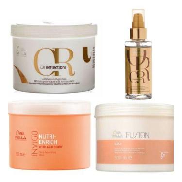 Imagem de Cronograma Capilar 3 Másc Wella 500m + Oill Reflections 100ml luminoun