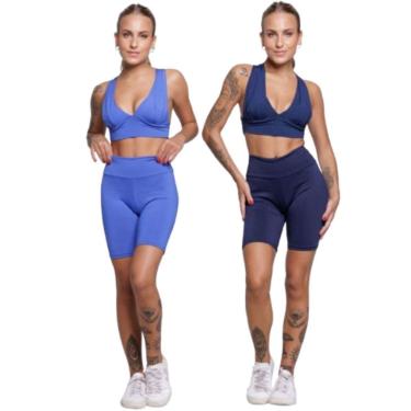 Imagem de KIT 2 Conjunto Top Bojo e Bermudinha Serra e Mar Roupa Para Academia Treino Moda Fitness-Feminino