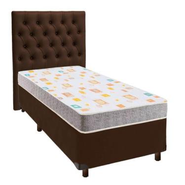 Imagem de Cama Box + Colchão Solteiro D20 D20 Inducol + Cabeceira Estofada