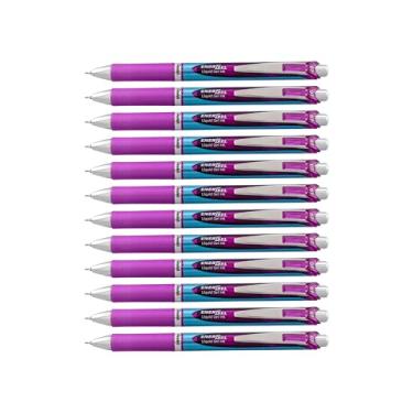 Imagem de Caneta de gel líquido retrátil de luxo RTX da Pentel EnerGel, Embalagem de 12, Violeta, 0.7mm Needle