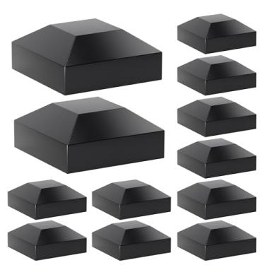 Imagem de 2 x 2 tampas de poste para poste de cerca de madeira, à prova de água à prova de UV durável PP plástico decking tampa superior para cerca de metal, caixa de correio, metal madeira plástico vinil ferro