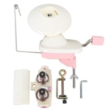 Imagem de Guia manual do fio da cabeça dupla manual Máquina de enrolamento de bola de manivela 8 fios 150g Capacidade para entusiastas de tricô Crafters Light Red 22x19cm