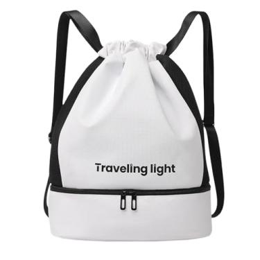 Imagem de UGPLM Bolsa de natação com abertura ampla para piscina, acampamento, ar livre, praia e litoral, Branco