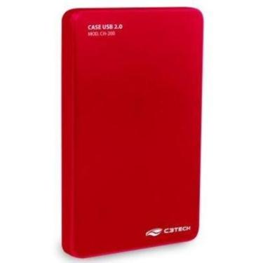 Imagem de Case Para HD C3 Tech, 2.5, USB 2.0, Vermelho - CH-200-RD