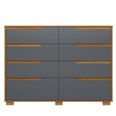 Imagem de Cômoda 8 Gavetas Geórgia Freijó/cinza Moval Móveis