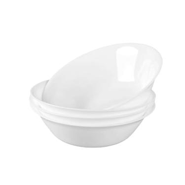 Imagem de LaGlint Conjunto de 4 tigelas de sopa de cereais de 740 ml, tigelas brancas de vidro opala de 19 cm para ramen, macarrão, salada, frutas, lava-louças e micro-ondas