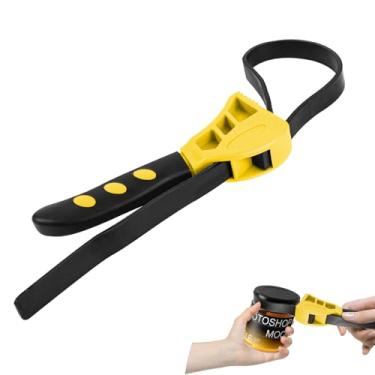 Imagem de wuyaoyao Chave de encanamento, chave de borracha ajustável, chaves de filtro de óleo de 58 cm, chaves automotivas para filtro de água, encanamento, pia, torneira (amarelo, grande)