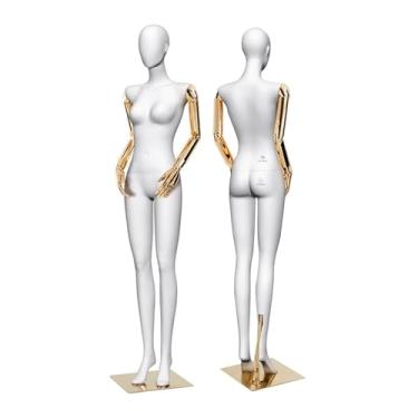 Imagem de Mannequin Manequins de corpo inteiro femininos para varejo, manequim de 72,83 pol. de altura, cabeça e braços removíveis e giratórios(Gold)