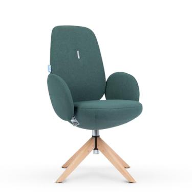 Imagem de Cadeira Escritório DT3 Giorgio, com mecanismo de alta precisão e durabilidade e Ajuste ergonômico.(Pés de Madeira (Faia Européia). (Forest)