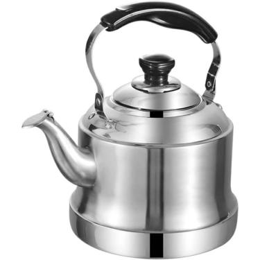 Imagem de Chaleira para fogão a gás, chaleira de aço inoxidável, bule de fogão universal, fogão de indução, fogão a gás, alça portátil, chaleira de indução, 1,5l