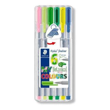 Imagem de Caneta Triplus Fineliner Staedtler Botanical 6 Cores